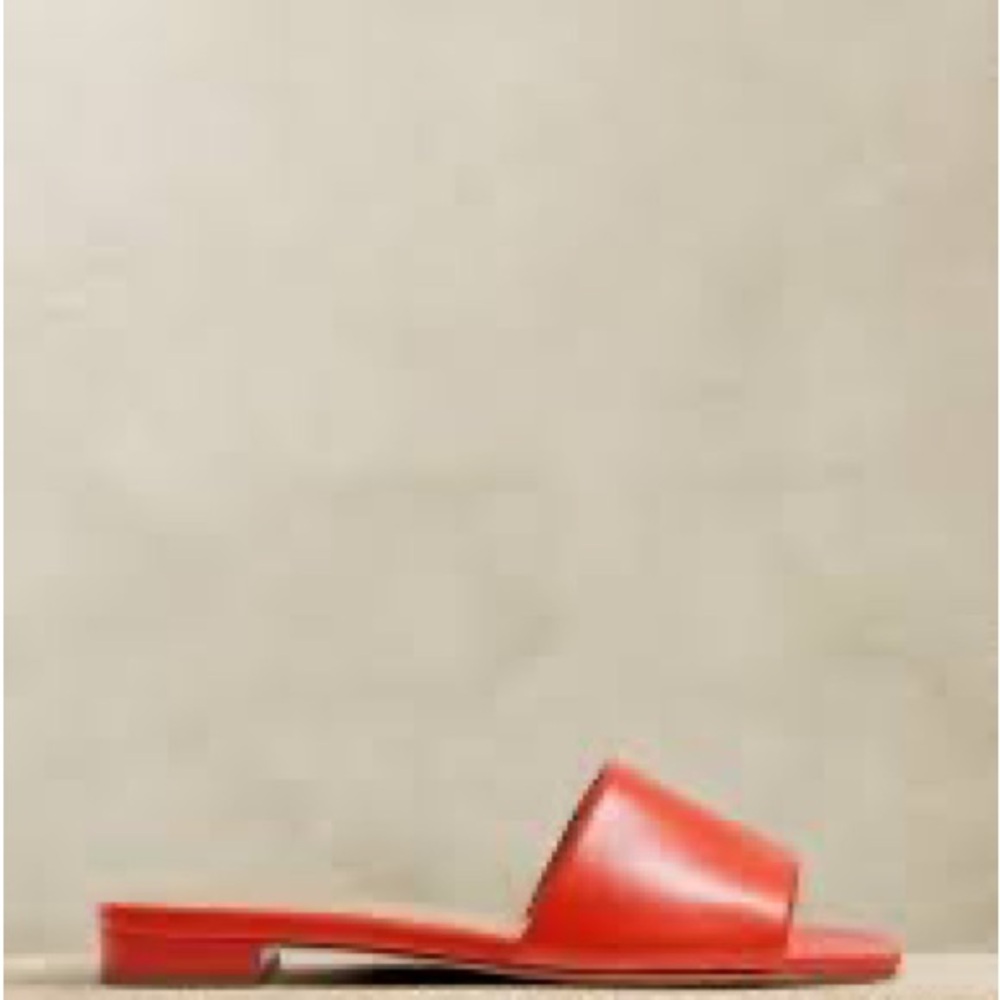Banana Republic Lucca Red Leather Slide Sandals